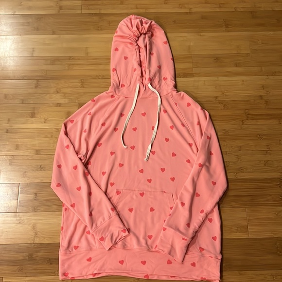 Stripe & Stare hoodie pink Heart throb, size large, orig $120 - Picture 3 of 4
